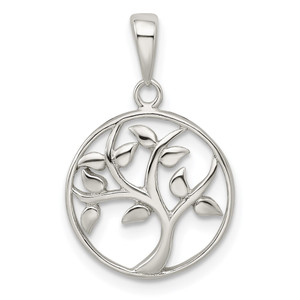Sterling Silver Polished Tree Pendant