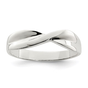 Sterling Silver Polished Twist Ring - QR-DF4D5A4F-5433