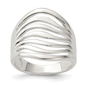 Sterling Silver Polished Wave Ring - QR-84602391-9376