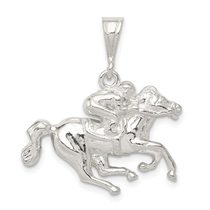 Sterling Silver Race Horse Charm - QC-E9F40A88-8295