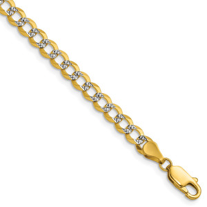 14k 4.7mm Lightweight Pav‚ Flat Cuban Chain - PC-2D492DC9-4272