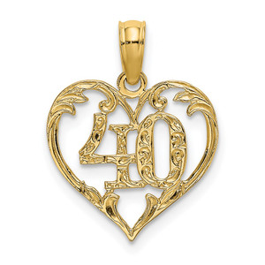 14K 40 In Heart Charm