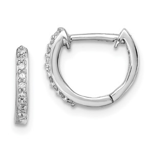 Sterling Silver Rhodium Diam. Huggie Earrings - QD-EAC683A7-6878