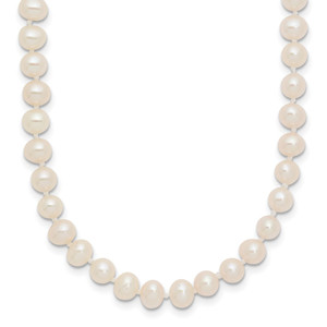 14k 4-5mm White Near-Round Freshwater Cultured Pearl 20 inch Necklace