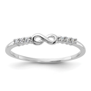 Sterling Silver Rhodium Plated CZ Infinity Ring - QR-818BA5EA-8502