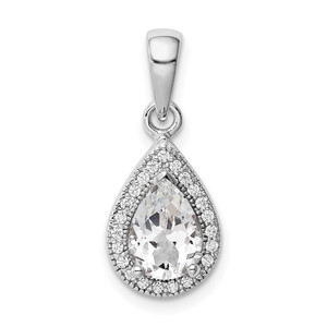 Sterling Silver Rhodium Plated CZ Pendant - QP-401ACAAC-3871
