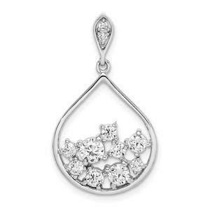 Sterling Silver Rhodium Plated CZ Pendant - QP-B467CE7B-4489