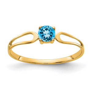 14k 4mm Blue Topaz ring