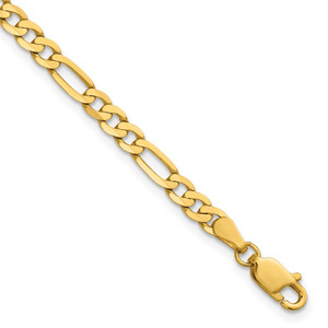 14k 4mm Flat Figaro Chain