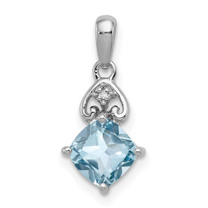 Sterling Silver Rhodium Plated Diamond and Light Swiss BT Pendant - QP-4A51439F-8817