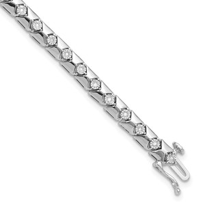 Sterling Silver Rhodium Plated Diamond Bracelet - QD-651071A0-5325