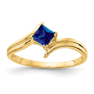 14k 4mm Princess Cut Sapphire ring