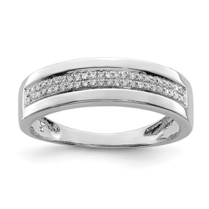Sterling Silver Rhodium Plated Diamond Ladies Band - QR-FF2DC340-9228