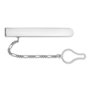 Sterling Silver Rhodium Plated Tie Clip - QQ-8A1D6899-5615