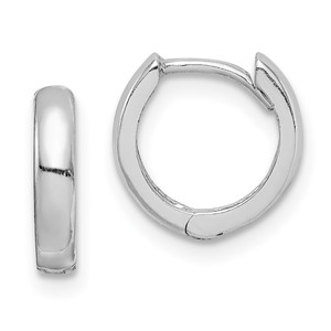 Sterling Silver Rhodium Polished Hinged Hoop Earrings - QE-057EE12A-3822