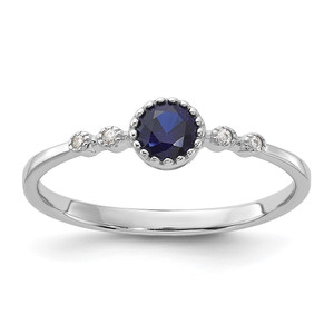 Sterling Silver Rhodium-plated .43CrBlue Spinel .02Cr WSA Ring - QR-D3353640-8619