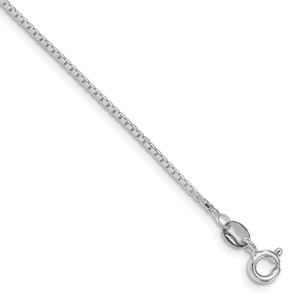 Sterling Silver Rhodium-plated 1.15mm 8 Sided Diamond-cut Box Chain - QB-0AEB1B1B-3397