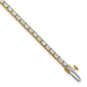 14k 5 carat Lab Grown Diamond VS/SI+ G+ Emerald Tennis Bracelet