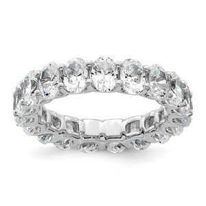 14k 5 carat Lab Grown Diamond VS/SI+ G+ Oval Complete Prong Set Size 8 Eternity Band