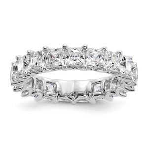 14k 5 carat Lab Grown Diamond VS/SI+ G+ Princess Complete Prong Set Size 8 Eternity Band