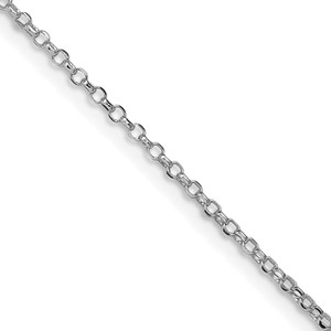 Sterling Silver Rhodium-plated 1.5mm Diamond-cut Cable Chain - QH-3404A48F-4332