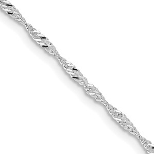 Sterling Silver Rhodium-plated 1.75mm Singapore Chain - QF-0EDE08E1-5906