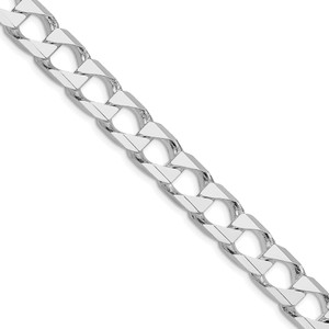 Sterling Silver Rhodium-plated 10.3mm D/C Square Curb Chain - QF-B494A390-1024