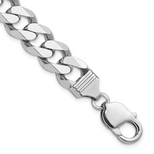 Sterling Silver Rhodium-plated 11mm Curb Chain - QC-071DE377-8516