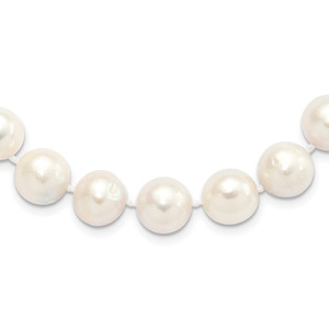 Sterling Silver Rhodium-plated 12-13mm White Near-Round Freshwater Cultured Pearl 18 inch Necklace