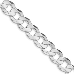 Sterling Silver Rhodium-plated 14.0mm Concave Beveled Curb Chain - QC-CC0EC821-2000