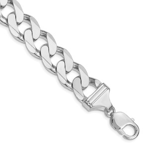 Sterling Silver Rhodium-plated 14.5mm Curb Chain - QC-371A55C1-3807