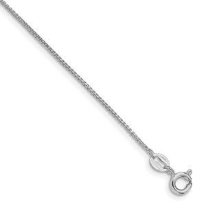 Sterling Silver Rhodium-plated 1mm Round Box Chain - QH-A5004560-3951