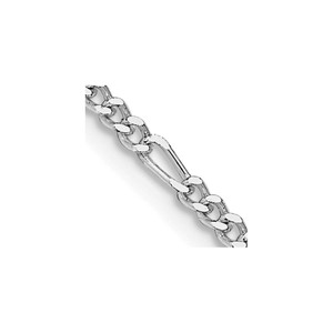 Sterling Silver Rhodium-plated 2.25mm Figaro Chain - QF-95F81C52-9141