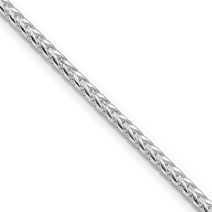 Sterling Silver Rhodium-plated 2.55mm D/C Square Franco Chain - QQ-19644A1F-4640