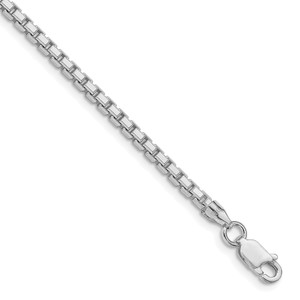 Sterling Silver Rhodium-plated 2.5mm 8 Sided Diamond-cut Box Chain - QB-24637E58-5834