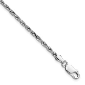 Sterling Silver Rhodium-plated 2.5mm Diamond-cut Rope Chain - QD-78B01B94-8096