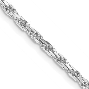 Sterling Silver Rhodium-plated 2.5mm Diamond-cut Rope Chain - QD-88E86ECC-7314