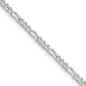 Sterling Silver Rhodium-plated 2.5mm Figaro Chain - QF-A404A556-7413