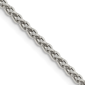 Sterling Silver Rhodium-plated 2.5mm Round Spiga Chain - QS-9A614C09-4502