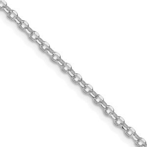 Sterling Silver Rhodium-plated 2.6mm Diamond-cut Cable Chain - QH-80C3CF17-5640