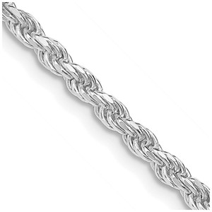 Sterling Silver Rhodium-plated 2.75mm Diamond-cut Rope Chain - QD-803A9574-7133
