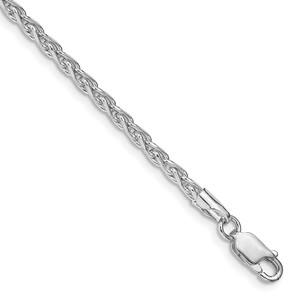 Sterling Silver Rhodium-plated 2.75mm Diamond-cut Spiga Chain - QD-64CCD4B6-4827