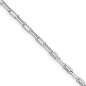 Sterling Silver Rhodium-plated 2.75mm Elongated Open Link Chain - QF-FC57B271-7948