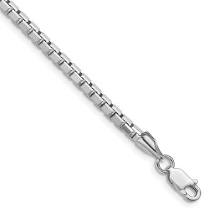 Sterling Silver Rhodium-plated 2.9mm 8 Sided Diamond-cut Box Chain - QB-79714E80-8342