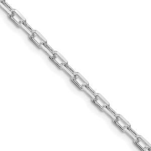 Sterling Silver Rhodium-plated 2.9mm Diamond-cut Long Link Cable Chain - QA-1517BA93-3871