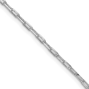 Sterling Silver Rhodium-plated 2mm Elongated Open Link Chain - QF-CF8F68F9-2710