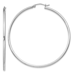 Sterling Silver Rhodium-plated 2mm Round Hoop Earrings - QE-A659994A-8110