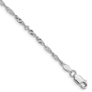 Sterling Silver Rhodium-plated 2mm Singapore Chain - QF-47AC86A9-8842