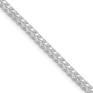 Sterling Silver Rhodium-plated 3.1mm D/C Square Franco Chain - QQ-54C7F1E5-3251
