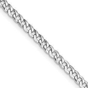 Sterling Silver Rhodium-plated 3.2mm Beveled Curb Chain - QF-11972DCD-4469